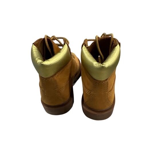 Timberland Premium TODDLER 6 " W/P Boot - Wheat Nubuck W/Gold - Size: 9 TODDLER - Picture 3 of 6